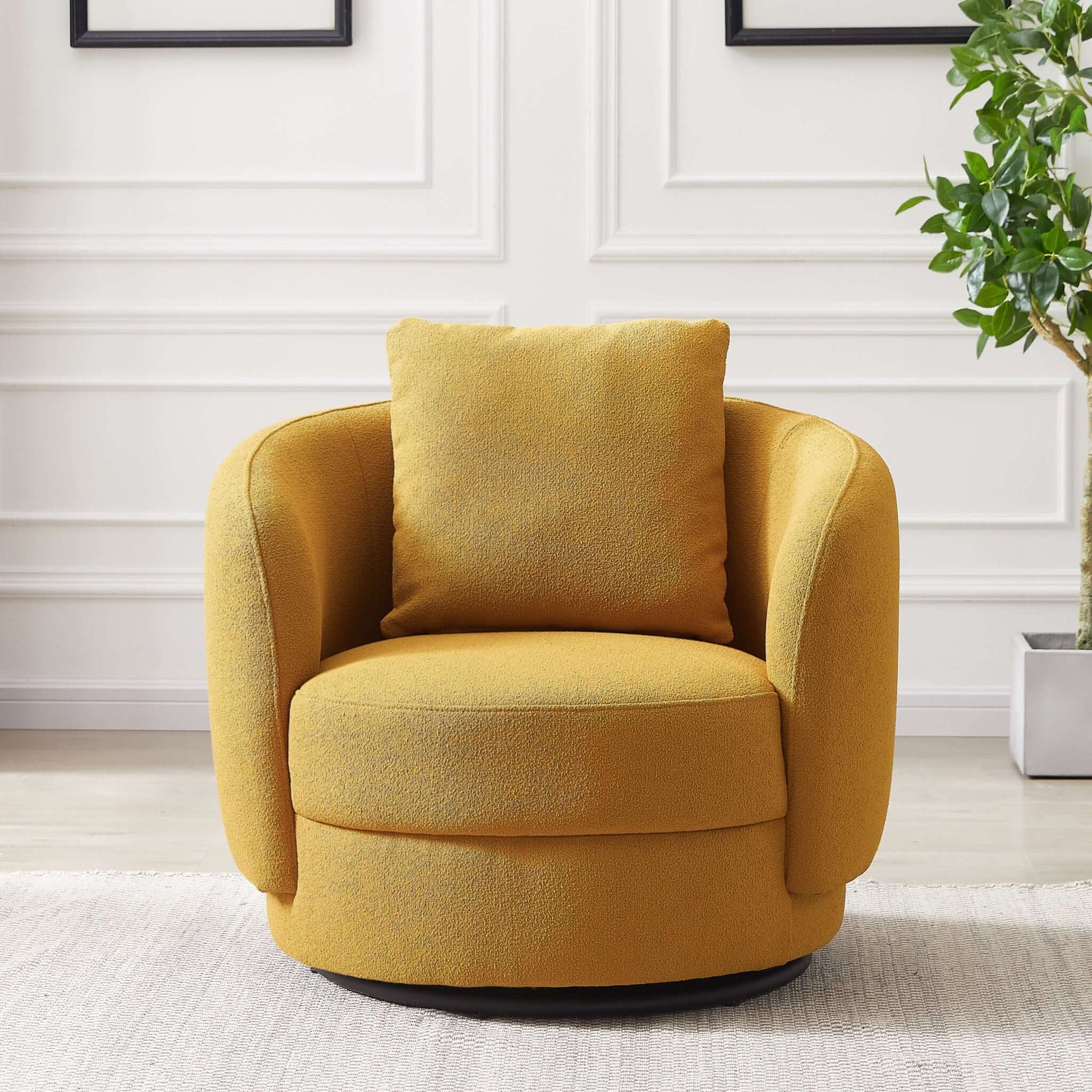 Dylan Boucle Lounge Chair Cream - AFC00483 - Luna Furniture - Dallas Store