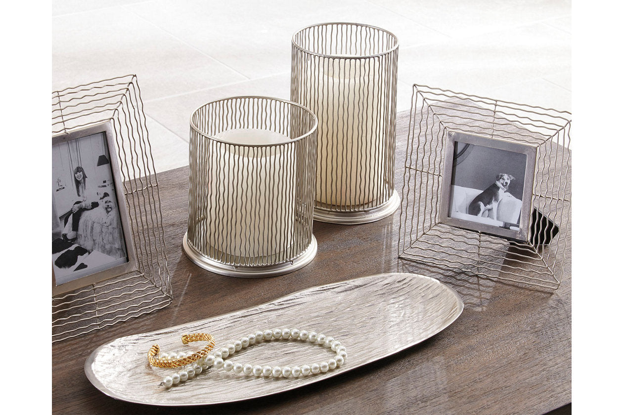 Dympna Silver Finish Accessory Set, Set of 5 - A2C00115 - Luna Furniture - Dallas Store