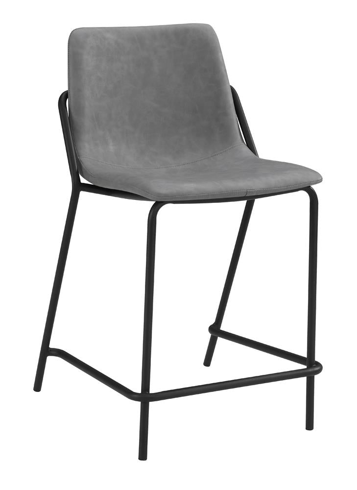 Earnest Gray/Black Solid Back Upholstered Counter Height Stools, Set of 2 - 183452 - Luna Furniture - Dallas Store
