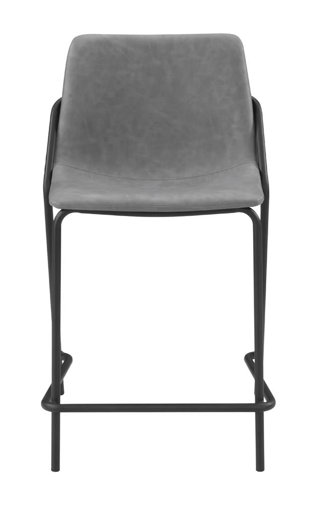Earnest Gray/Black Solid Back Upholstered Counter Height Stools, Set of 2 - 183452 - Luna Furniture - Dallas Store