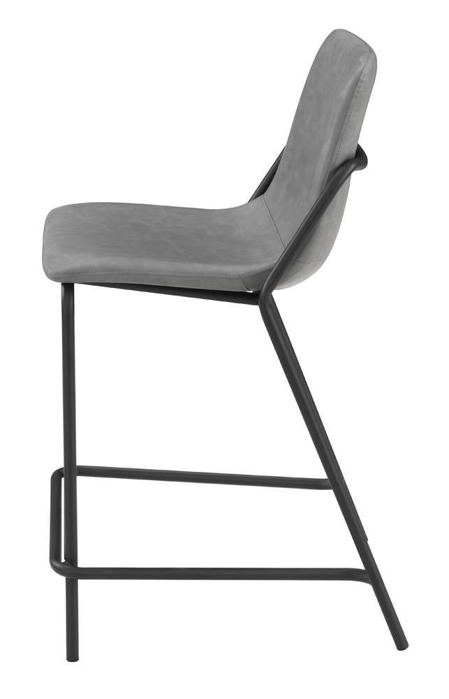 Earnest Gray/Black Solid Back Upholstered Counter Height Stools, Set of 2 - 183452 - Luna Furniture - Dallas Store