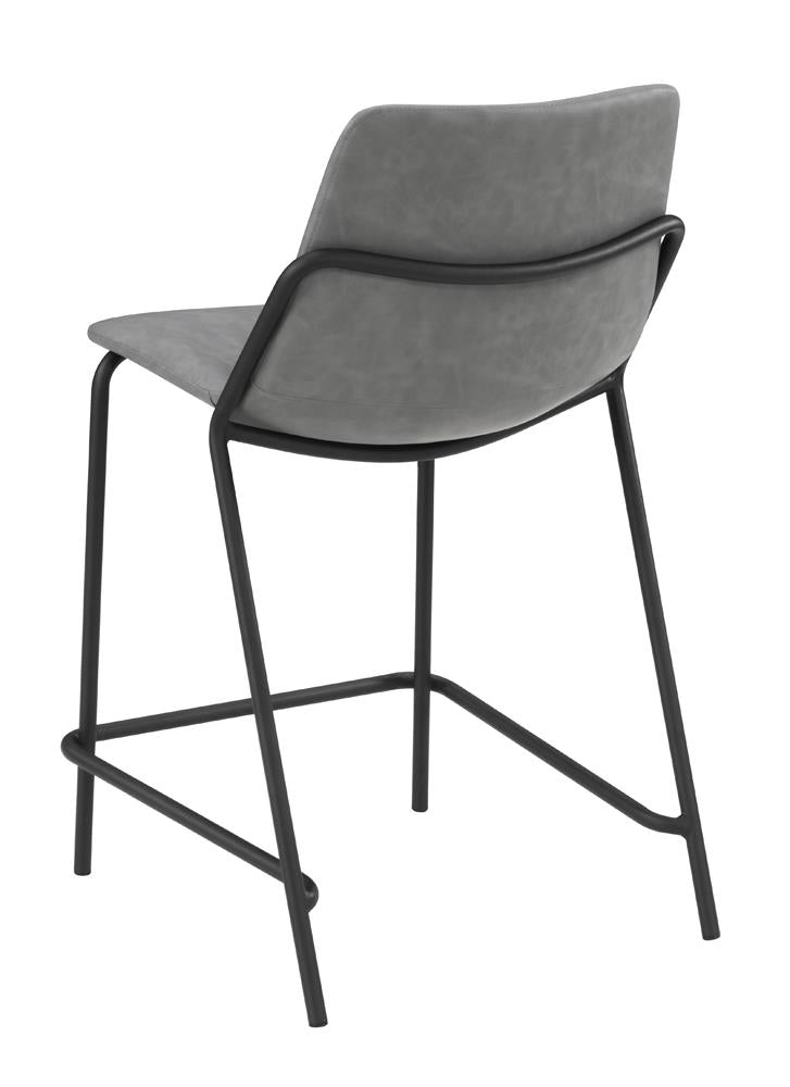 Earnest Gray/Black Solid Back Upholstered Counter Height Stools, Set of 2 - 183452 - Luna Furniture - Dallas Store