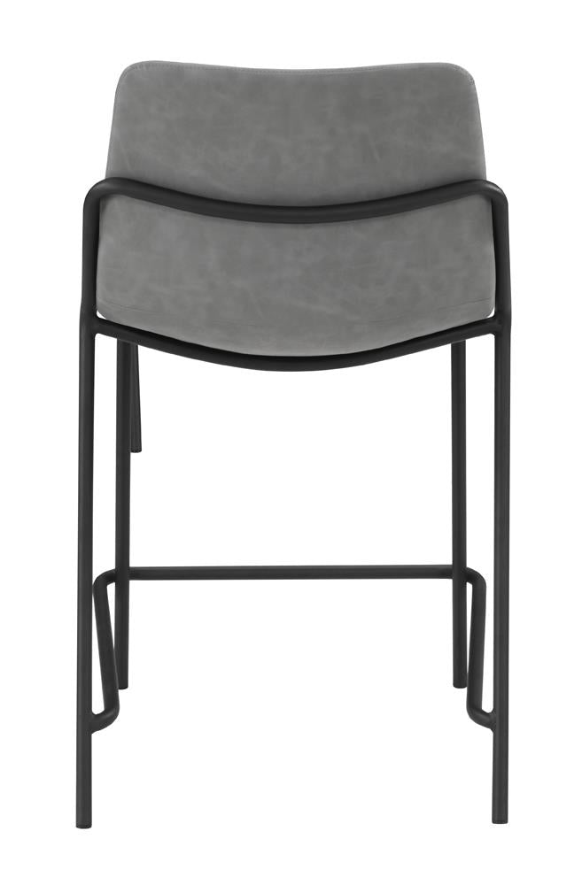 Earnest Gray/Black Solid Back Upholstered Counter Height Stools, Set of 2 - 183452 - Luna Furniture - Dallas Store