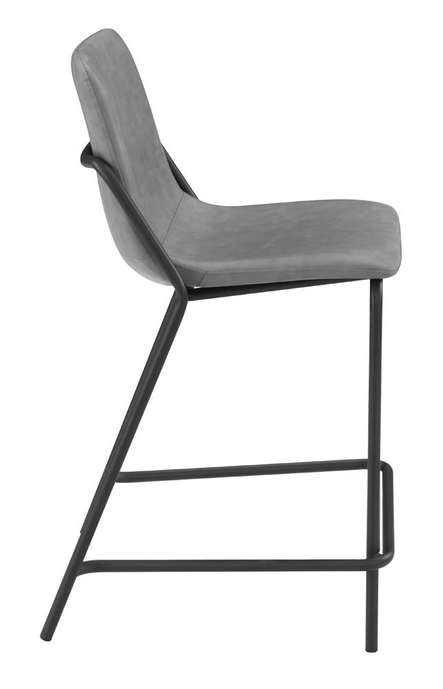 Earnest Gray/Black Solid Back Upholstered Counter Height Stools, Set of 2 - 183452 - Luna Furniture - Dallas Store