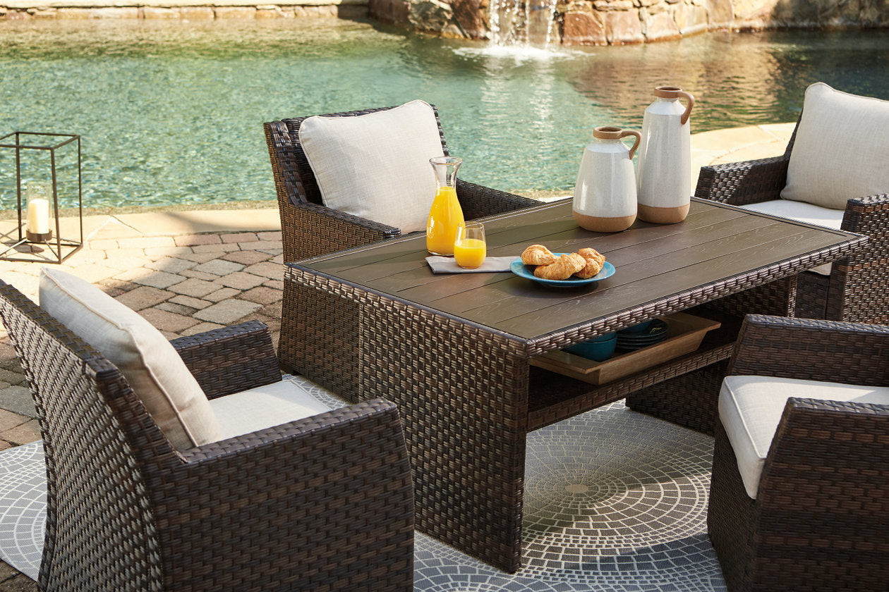 Easy Isle Dark Brown/Beige Multi-Use Table - P455-625 - Luna Furniture - Dallas Store