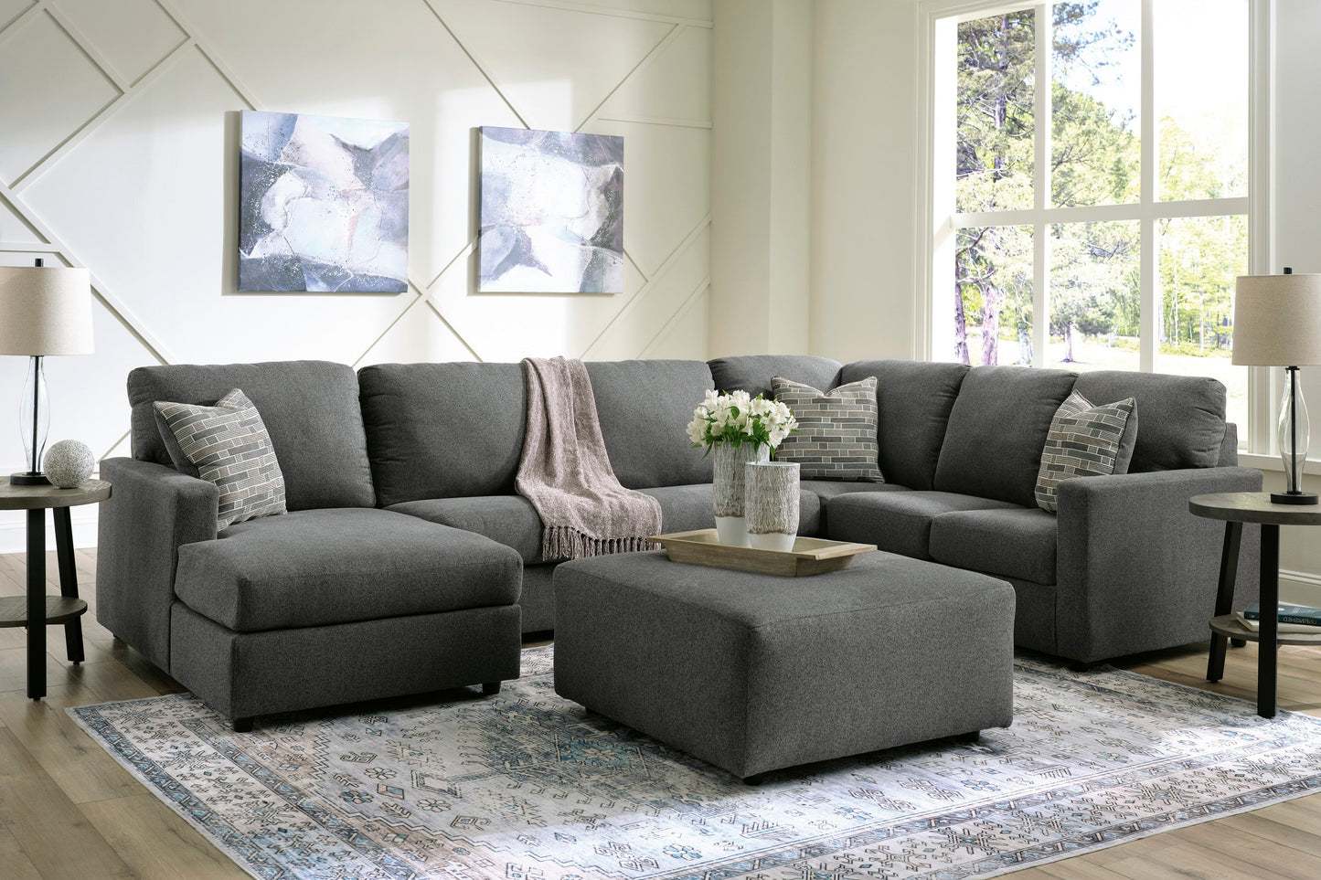 Edenfield Charcoal LAF Sectional - SET | 2900316 | 2900334 | 2900349 | 2900308 - Luna Furniture - Dallas Store