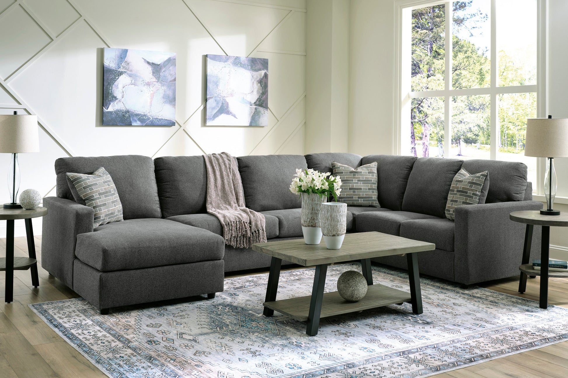 Edenfield Charcoal LAF Sectional - SET | 2900316 | 2900334 | 2900349 | 2900308 - Luna Furniture - Dallas Store