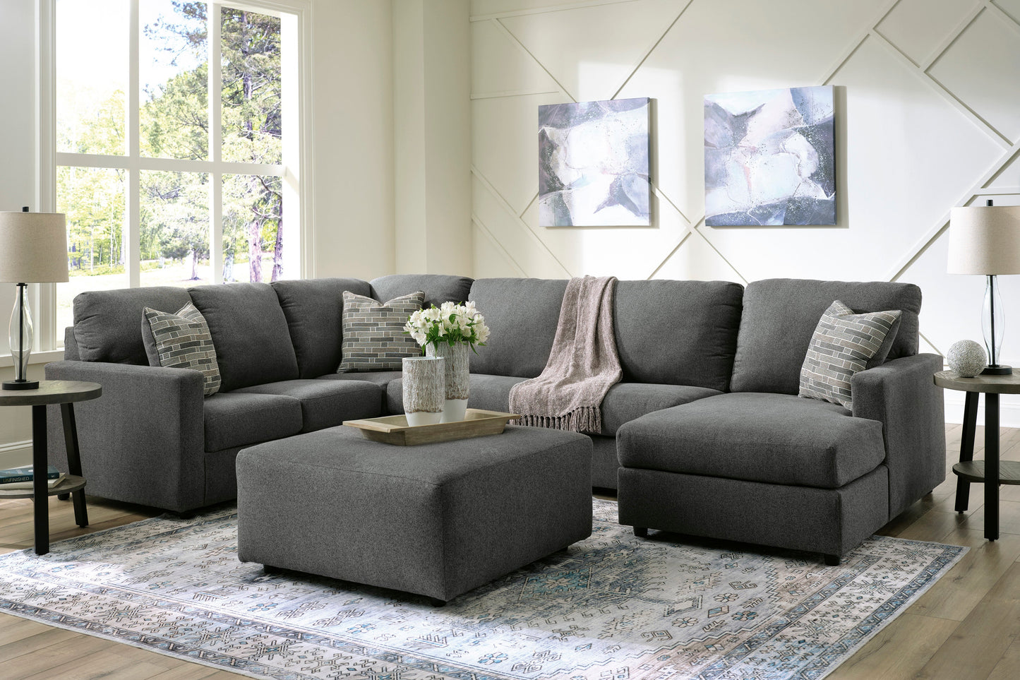 Edenfield Charcoal RAF Sectional - SET | 2900317 | 2900334 | 2900348 | 2900308 - Luna Furniture - Dallas Store