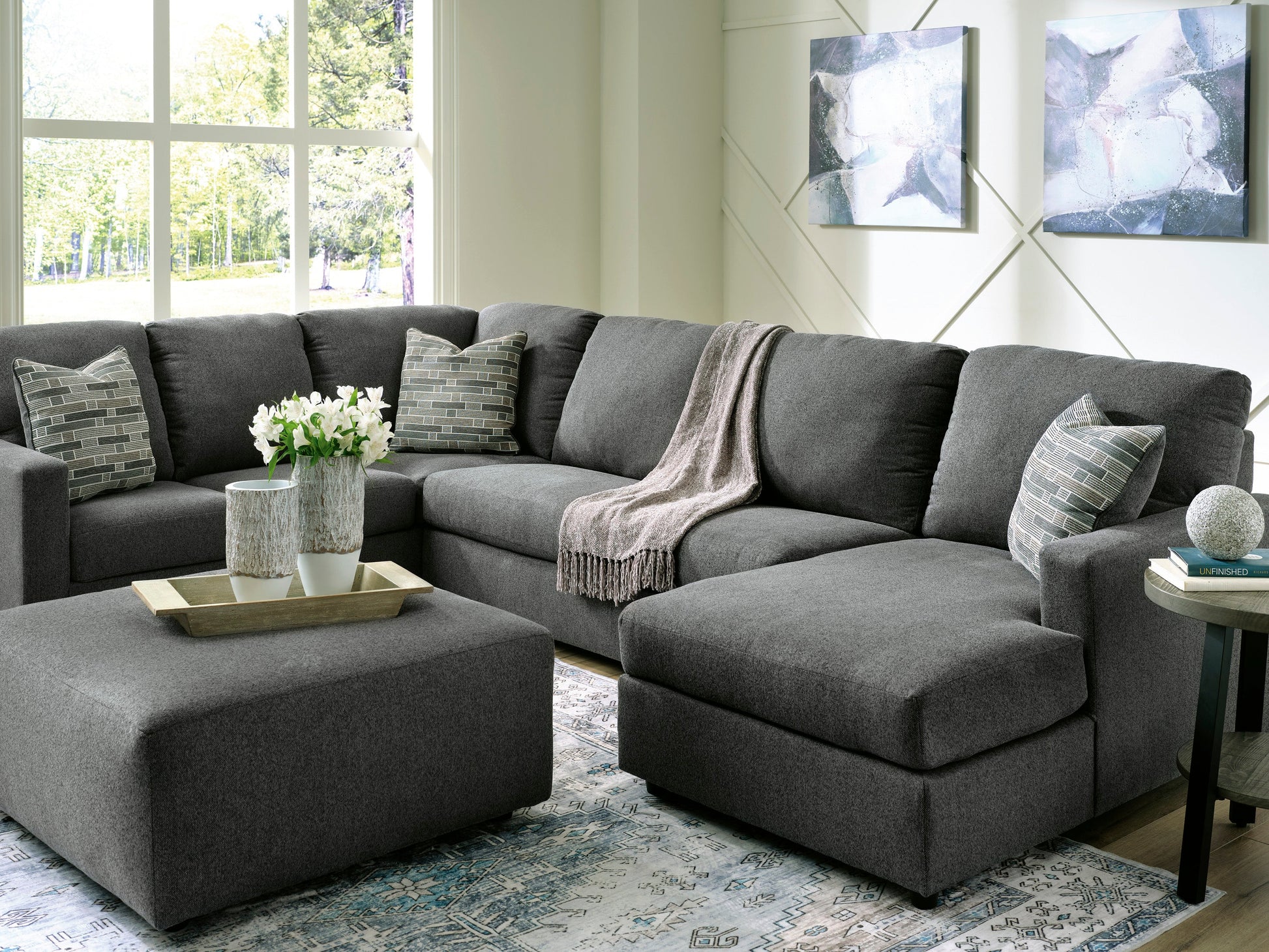 Edenfield Charcoal RAF Sectional - SET | 2900317 | 2900334 | 2900348 | 2900308 - Luna Furniture - Dallas Store