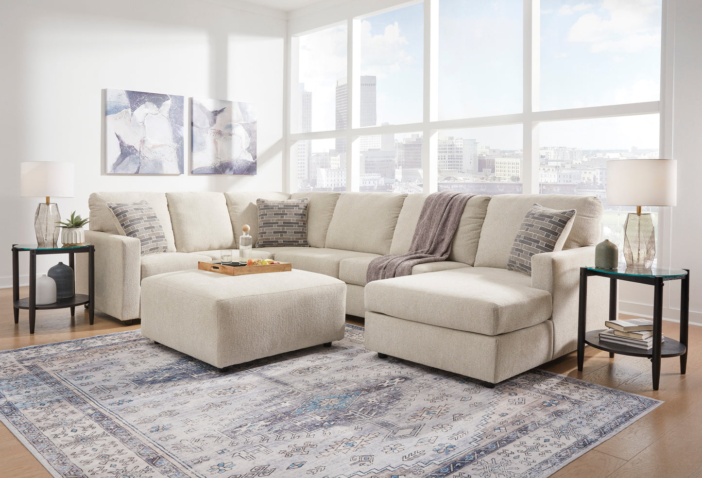 Edenfield Linen RAF Sectional - SET | 2900417 | 2900434 | 2900448 | 2900408 - Luna Furniture - Dallas Store