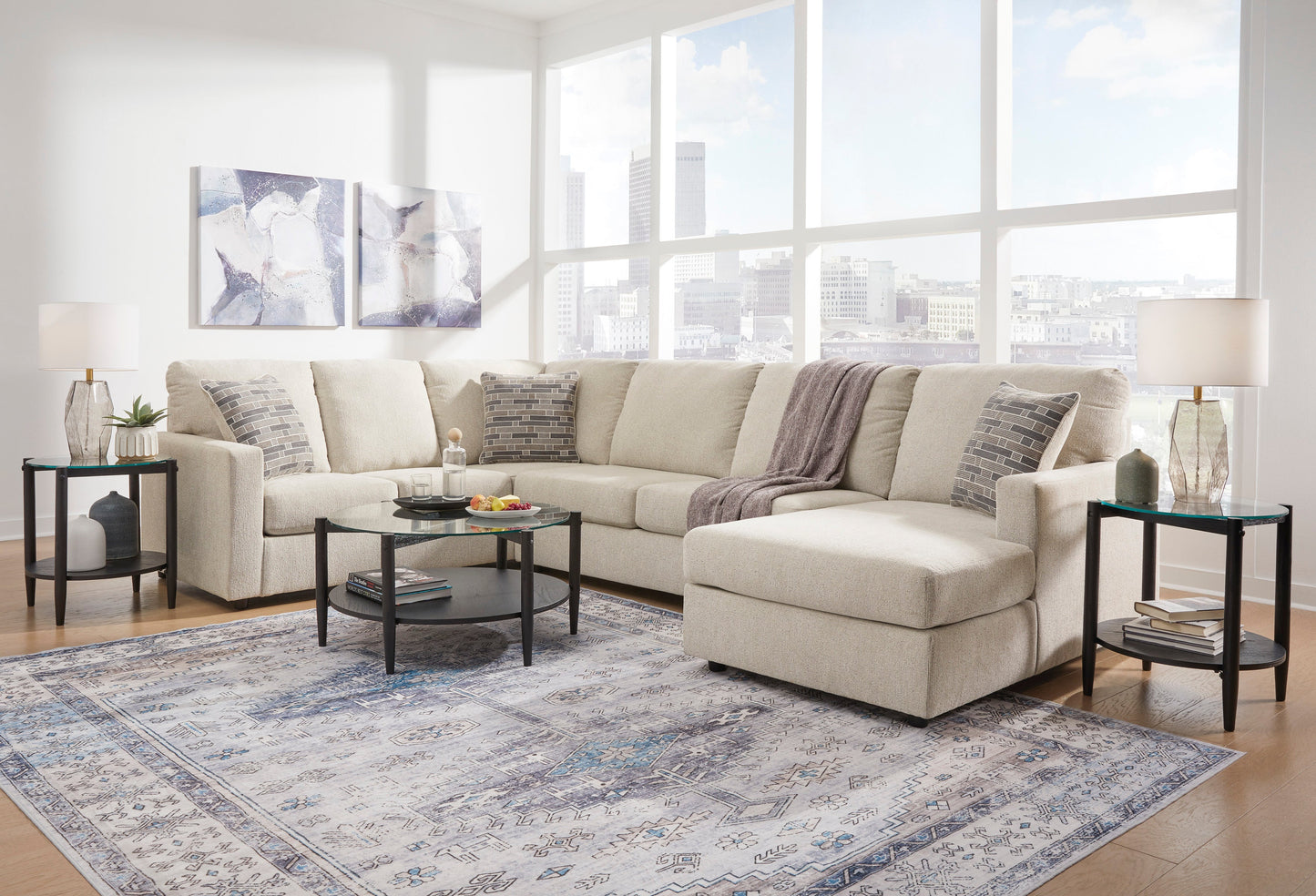 Edenfield Linen RAF Sectional - SET | 2900417 | 2900434 | 2900448 | 2900408 - Luna Furniture - Dallas Store