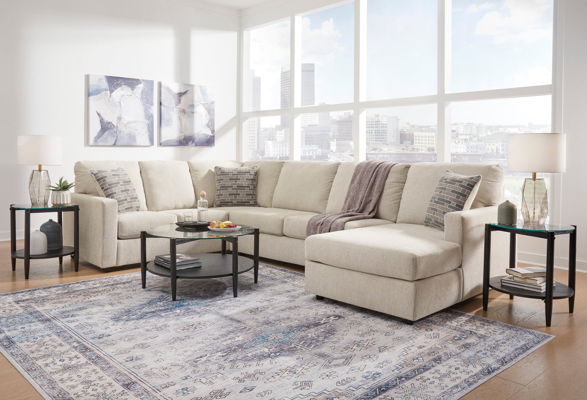 Edenfield Linen RAF Sectional - SET | 2900417 | 2900434 | 2900448 | 2900408 - Luna Furniture - Dallas Store
