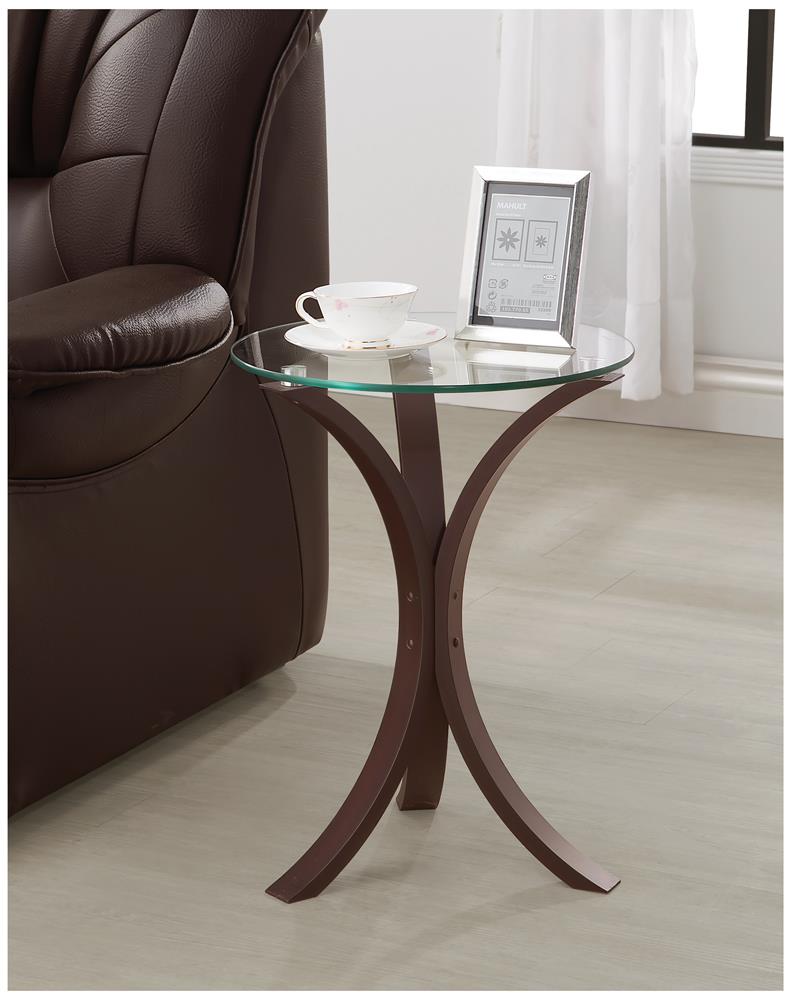 Edgar Cappuccino Round Accent Table - 902867 - Luna Furniture - Dallas Store
