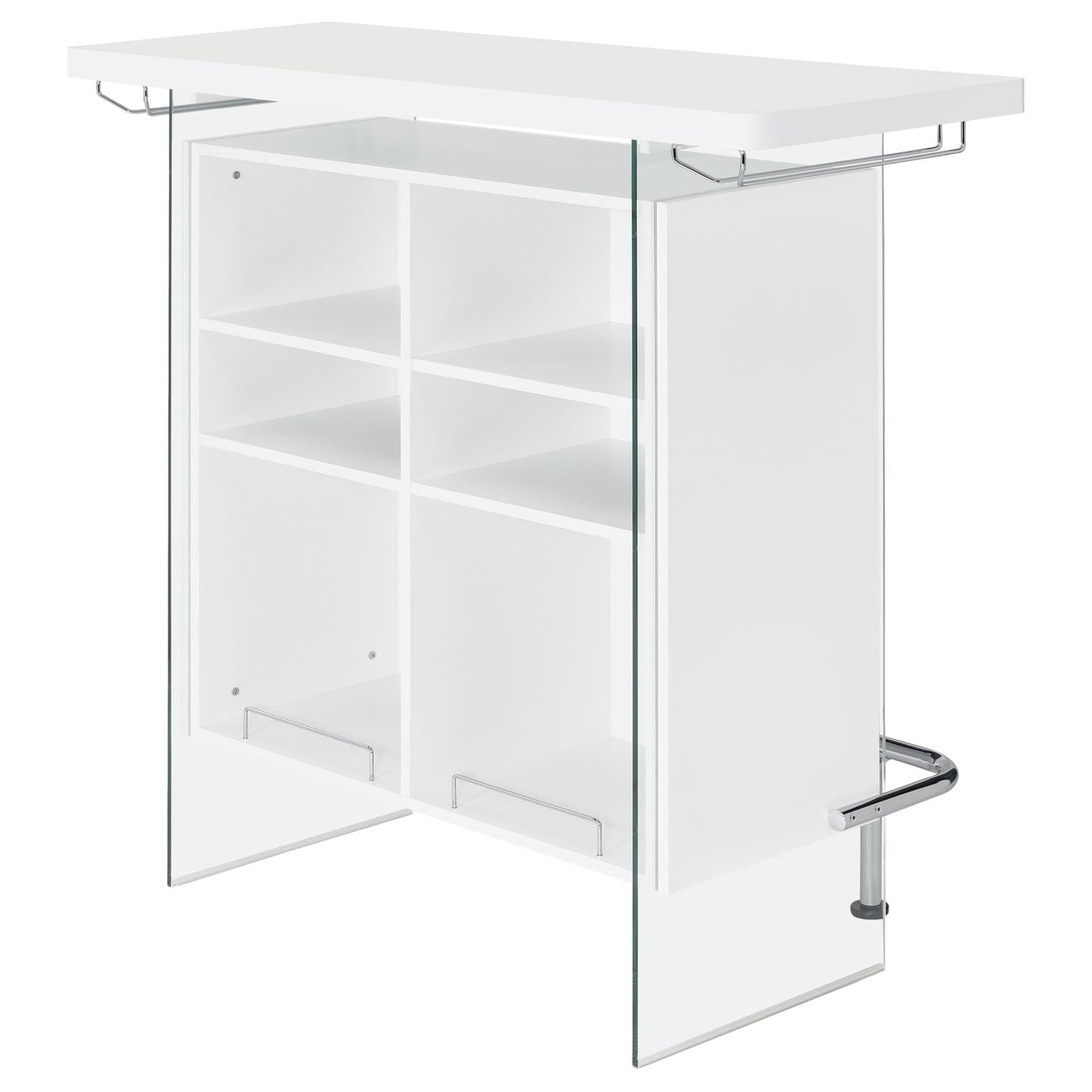 Edgerton Dark Oak/Chrome Round Wood Top Bar Table - 182632 - Luna Furniture - Dallas Store