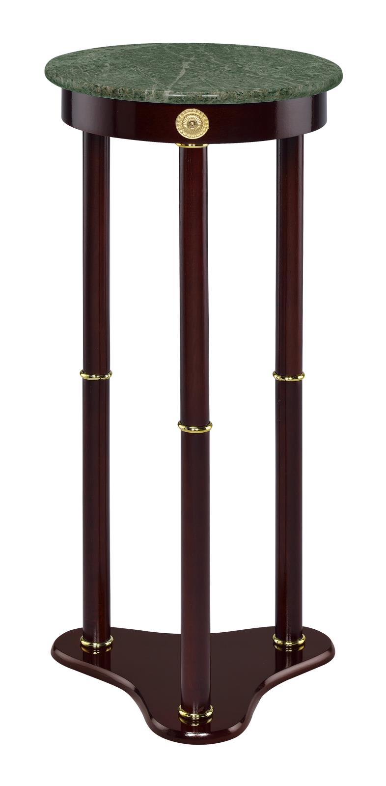 Edie Merlot Round Marble Top Accent Table - 3315 - Luna Furniture - Dallas Store