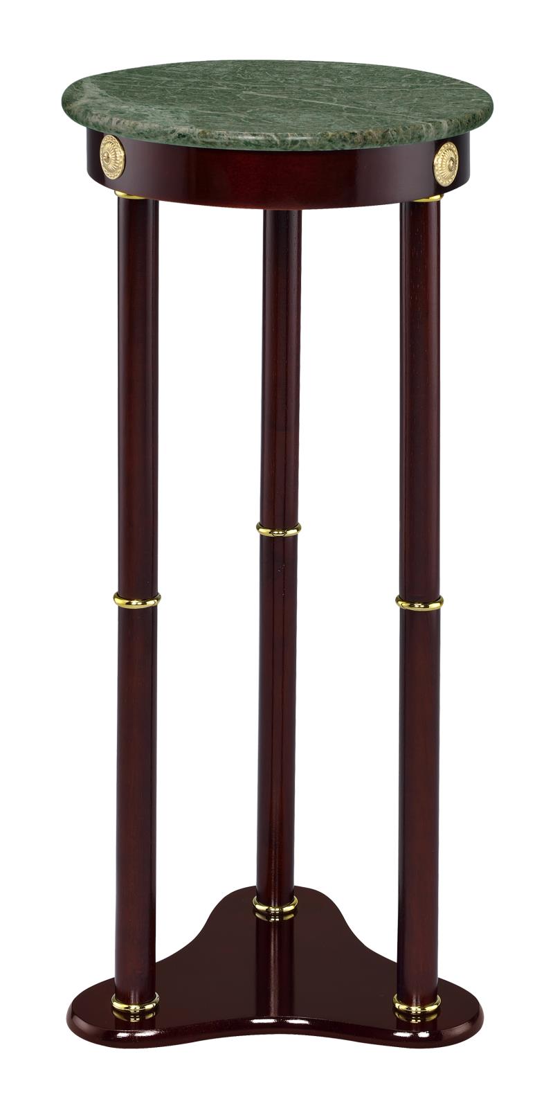 Edie Merlot Round Marble Top Accent Table - 3315 - Luna Furniture - Dallas Store