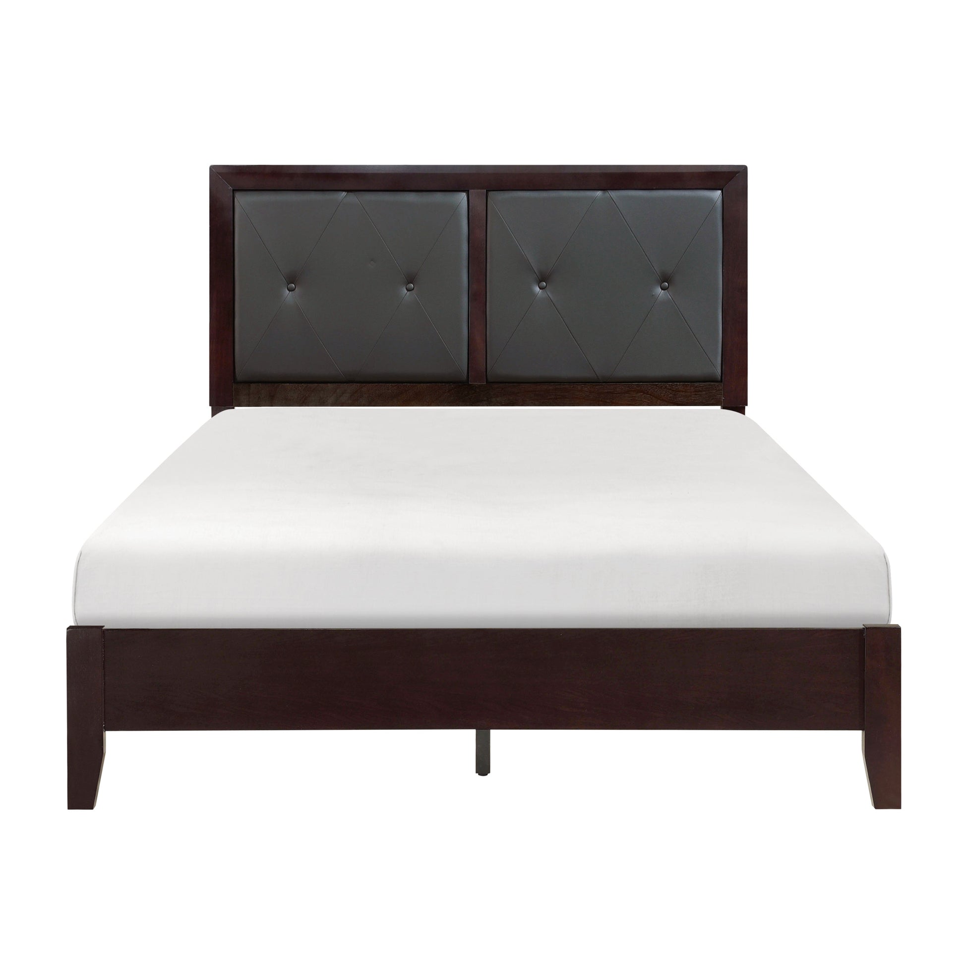 Edina Espresso Queen Upholstered Panel Bed - SET | 2145-1 | 2145-2 | 2145-3 - Luna Furniture - Dallas Store