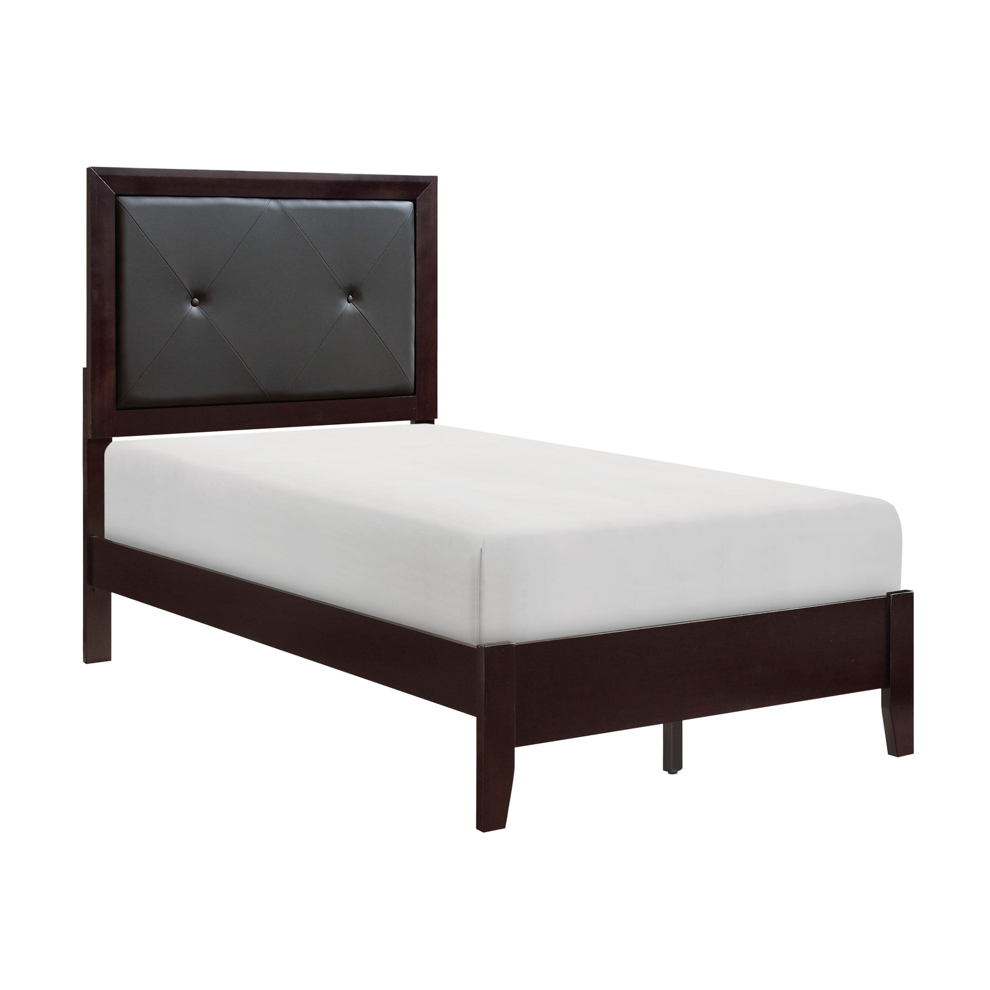 Edina Espresso Twin Upholstered Panel Bed - SET | 2145T-1 | 2145T-2 | 2145T-3 - Luna Furniture - Dallas Store
