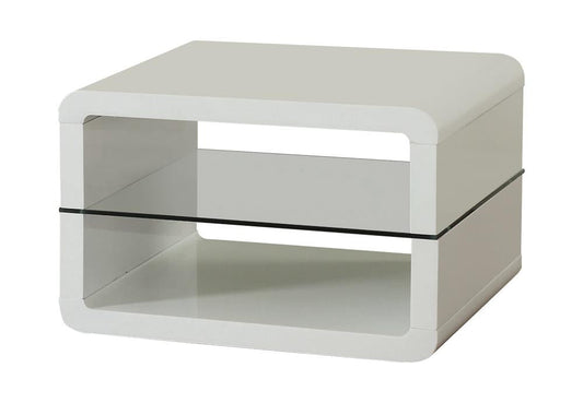 Elana Square 2-Shelf End Table Glossy White - 703267 - Luna Furniture - Dallas Store