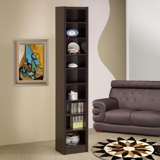 Eliam Cappuccino Rectangular Bookcase with 2 Fixed Shelves - 800285 - Luna Furniture - Dallas Store