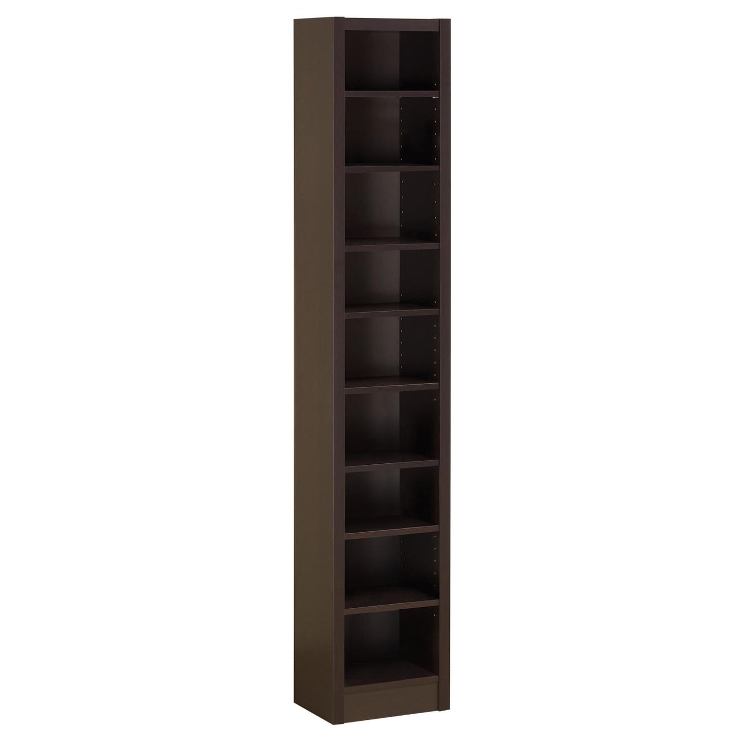Eliam Cappuccino Rectangular Bookcase with 2 Fixed Shelves - 800285 - Luna Furniture - Dallas Store