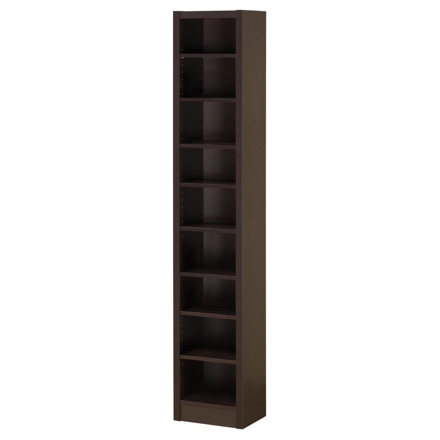 Eliam Cappuccino Rectangular Bookcase with 2 Fixed Shelves - 800285 - Luna Furniture - Dallas Store