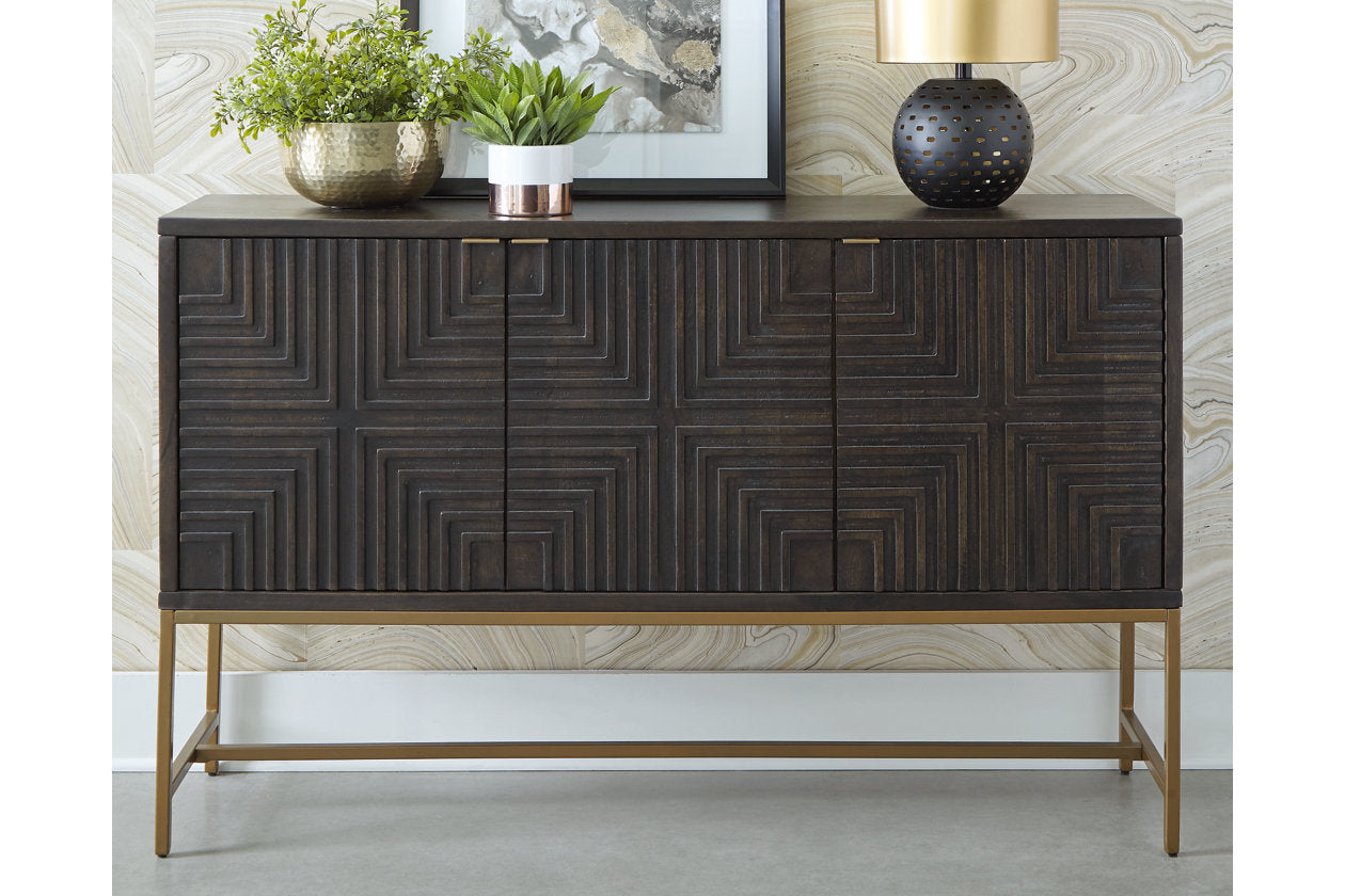 Elinmore Brown/Gold Finish Accent Cabinet - A4000316 - Luna Furniture - Dallas Store