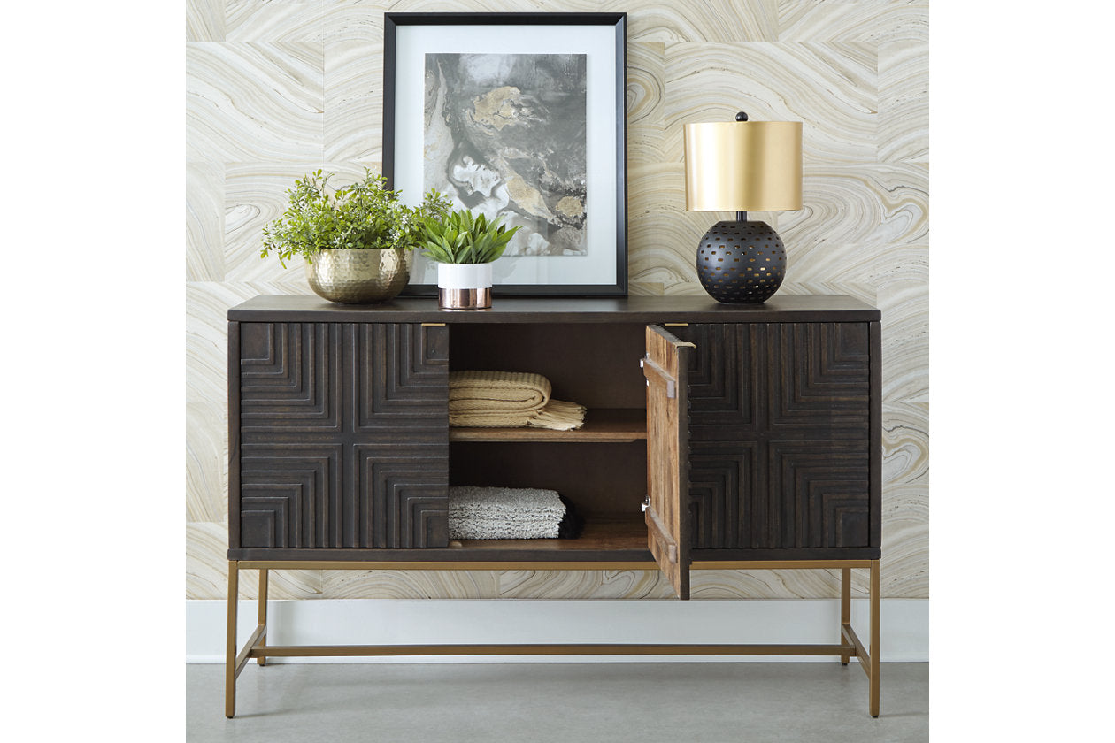 Elinmore Brown/Gold Finish Accent Cabinet - A4000316 - Luna Furniture - Dallas Store