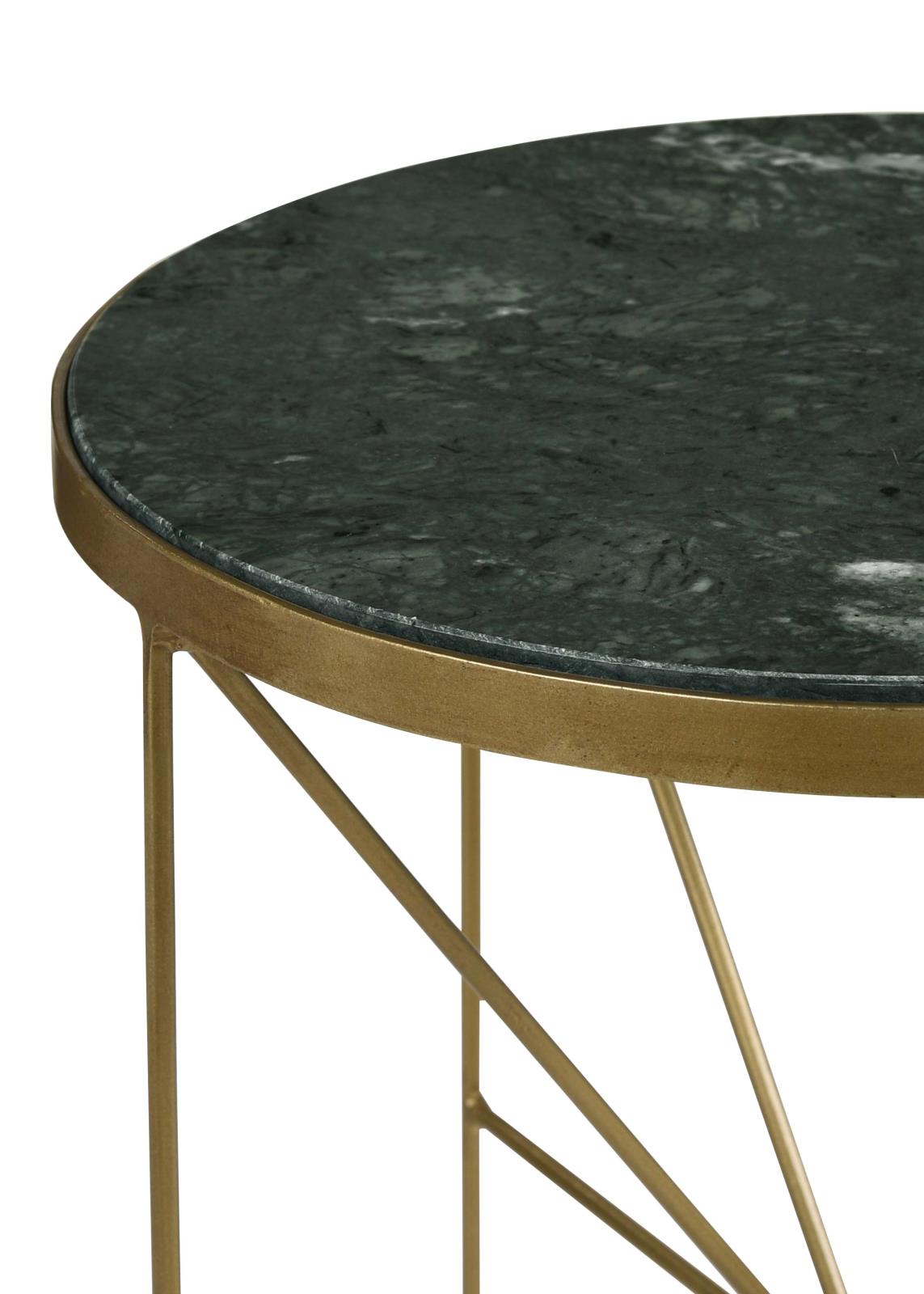 Eliska Green/Antique Gold Round Accent Table with Marble Top - 936061 - Luna Furniture - Dallas Store