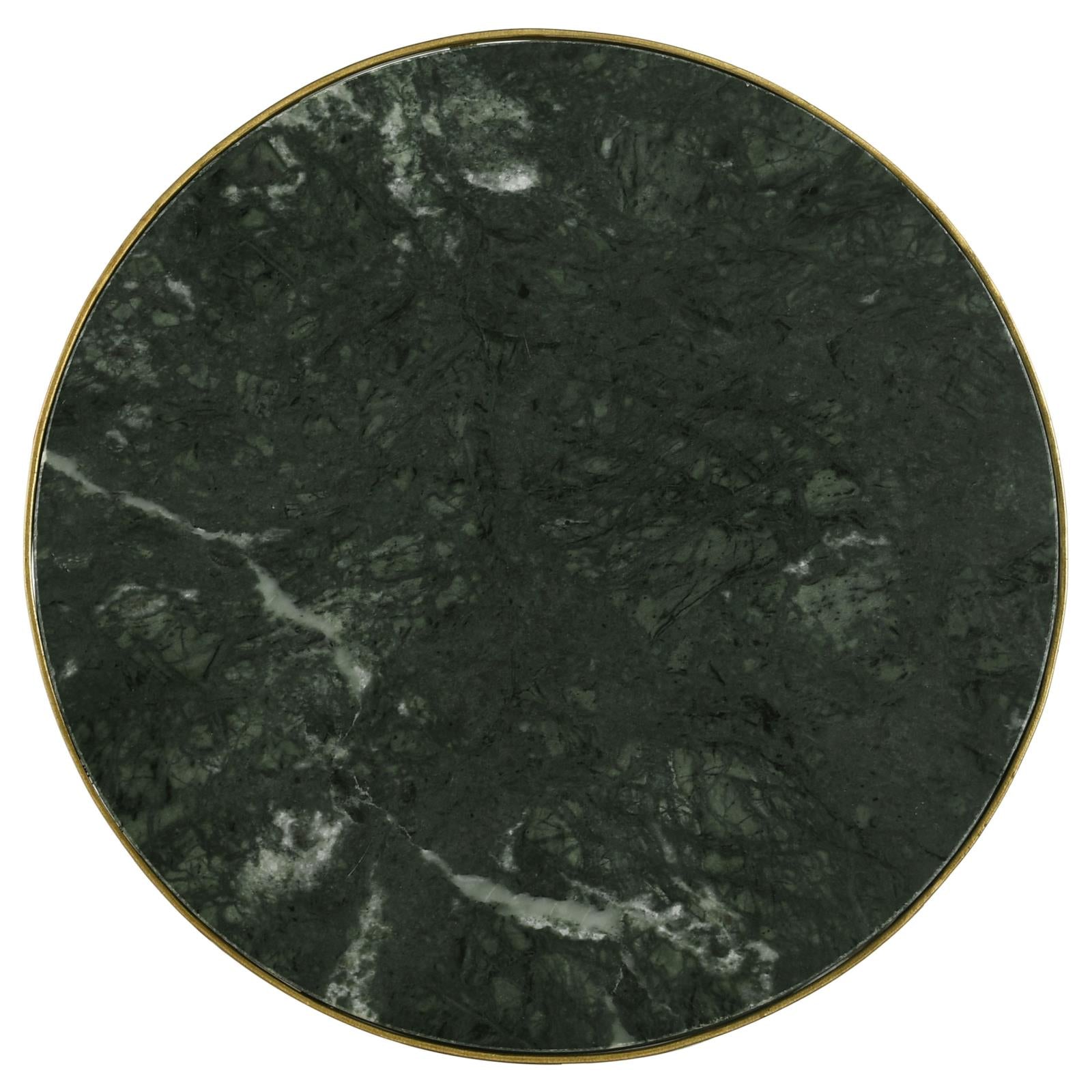 Eliska Green/Antique Gold Round Accent Table with Marble Top - 936061 - Luna Furniture - Dallas Store