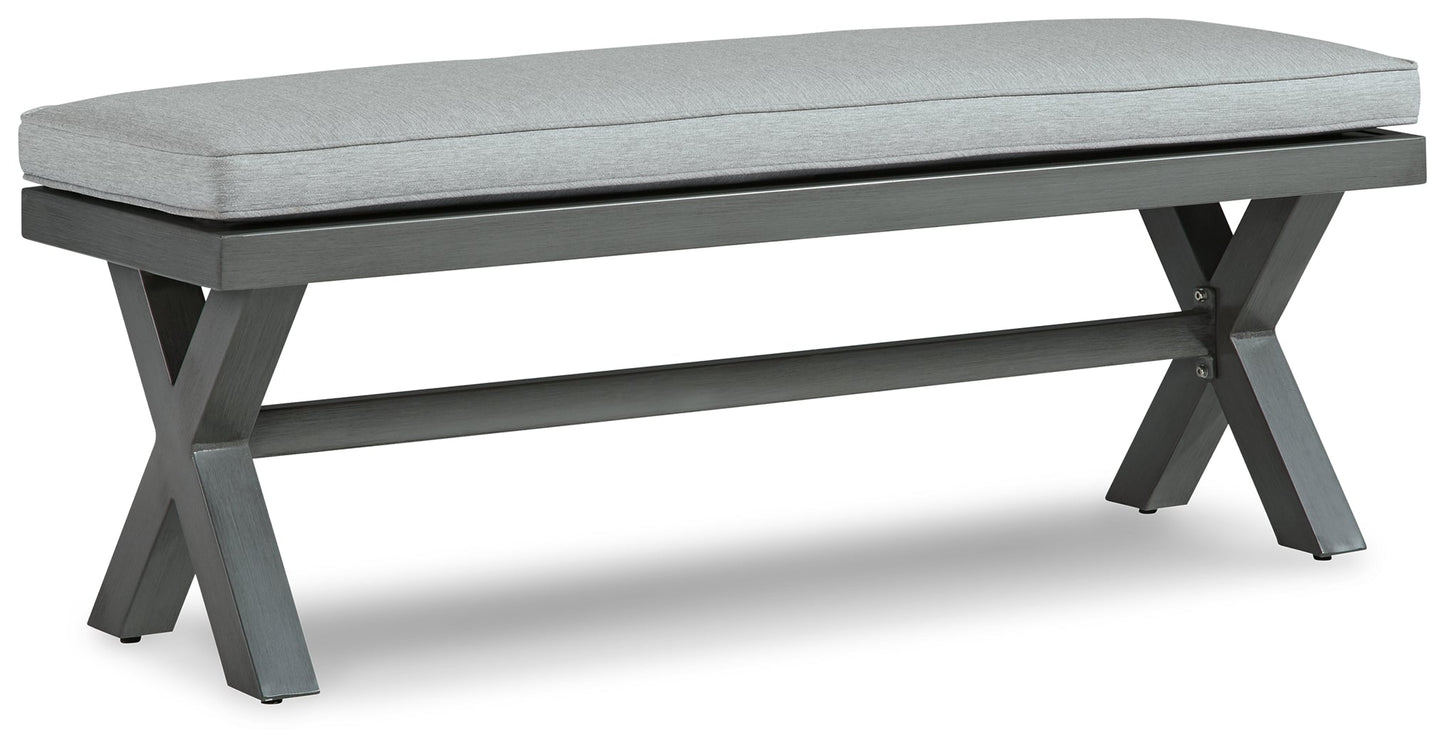Elite Park Gray Outdoor Bench with Cushion - P518-600 - Luna Furniture - Dallas Store