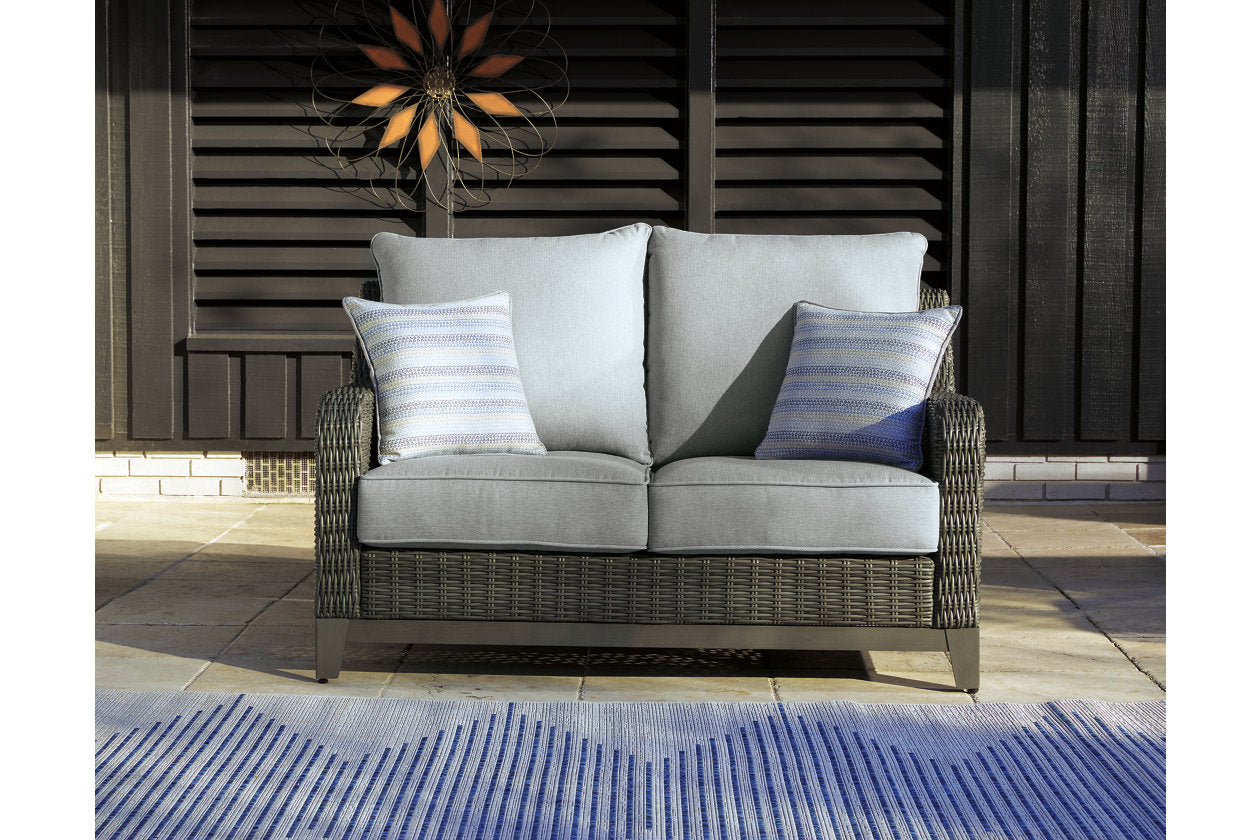Elite Park Gray Outdoor Loveseat with Cushion - P518-835 - Luna Furniture - Dallas Store