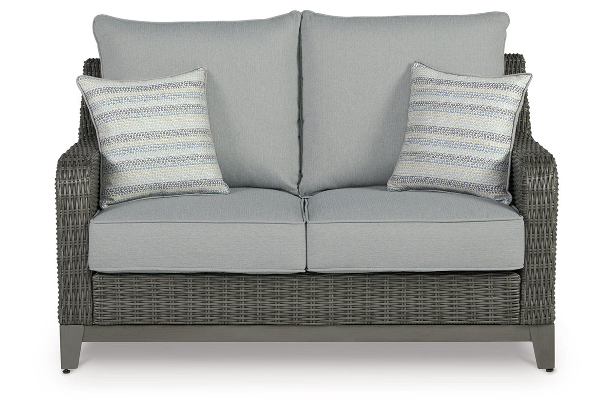 Elite Park Gray Outdoor Loveseat with Cushion - P518-835 - Luna Furniture - Dallas Store