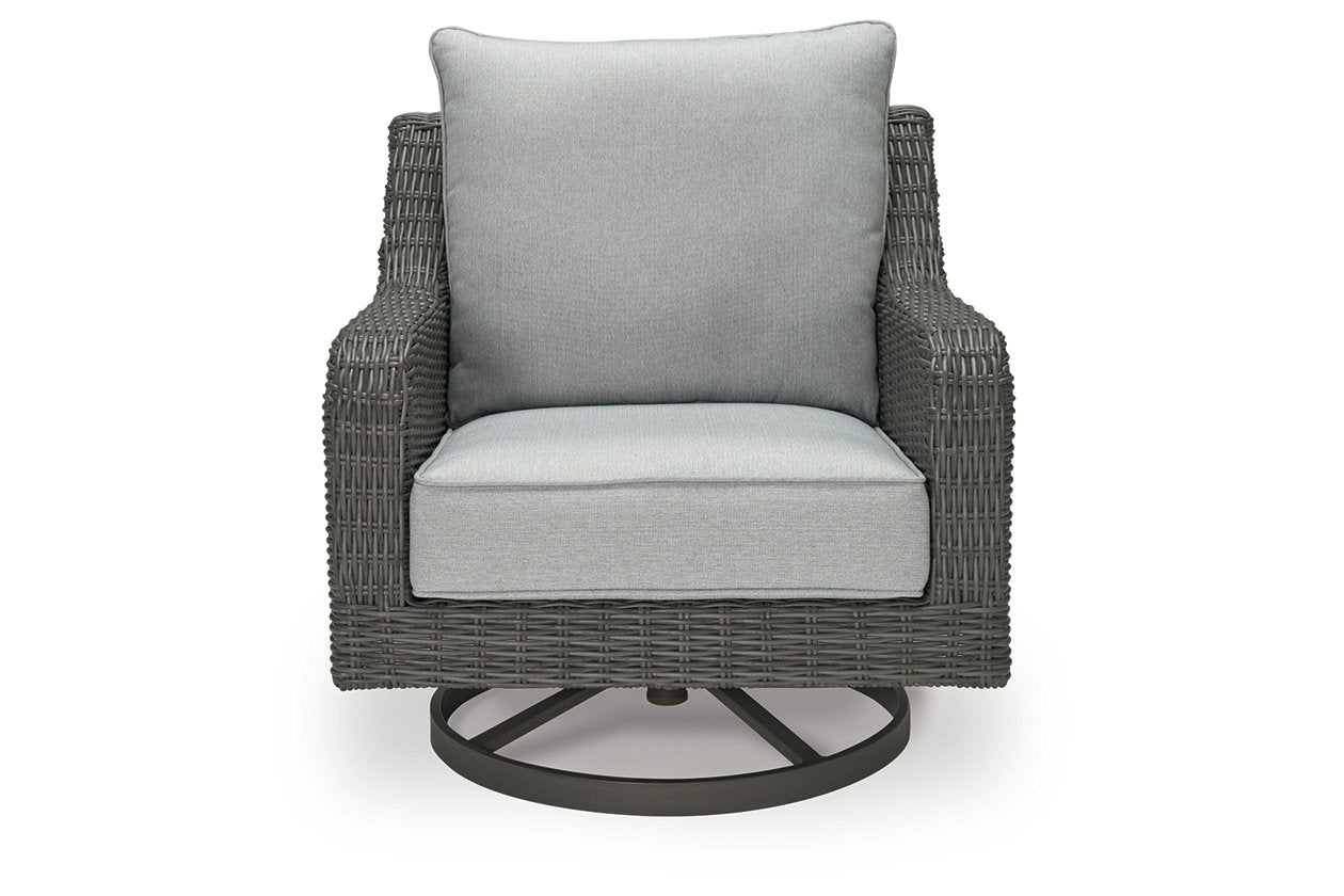 Elite Park Gray Outdoor Swivel Lounge with Cushion - P518-821 - Luna Furniture - Dallas Store