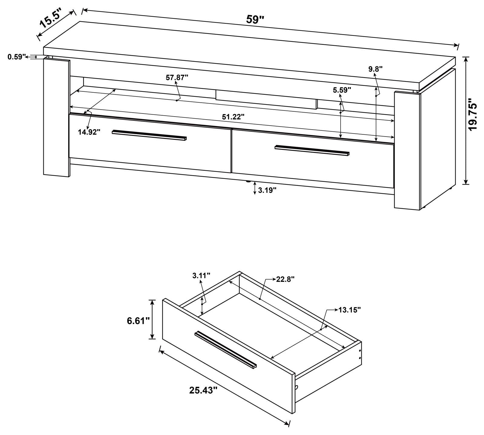 Elkton 2-Drawer TV Console Weathered Gray - 701979 - Luna Furniture - Dallas Store