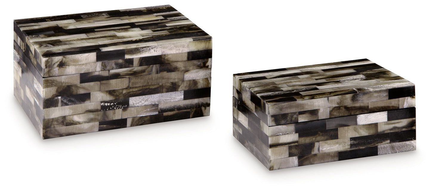 Ellford Black/Brown/Cream Box, Set of 2 - A2000596 - Luna Furniture - Dallas Store