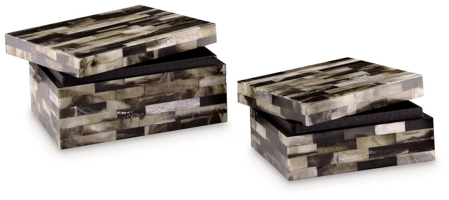 Ellford Black/Brown/Cream Box, Set of 2 - A2000596 - Luna Furniture - Dallas Store