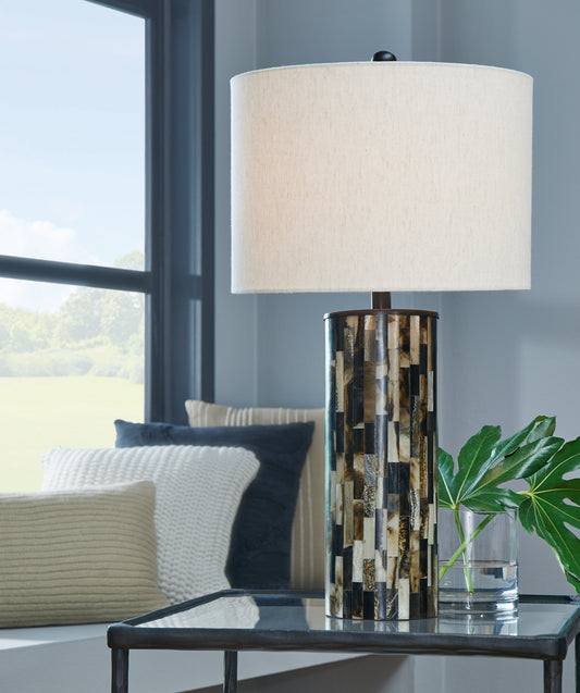 Ellford Black/Brown/Cream Table Lamp - L235684 - Luna Furniture - Dallas Store