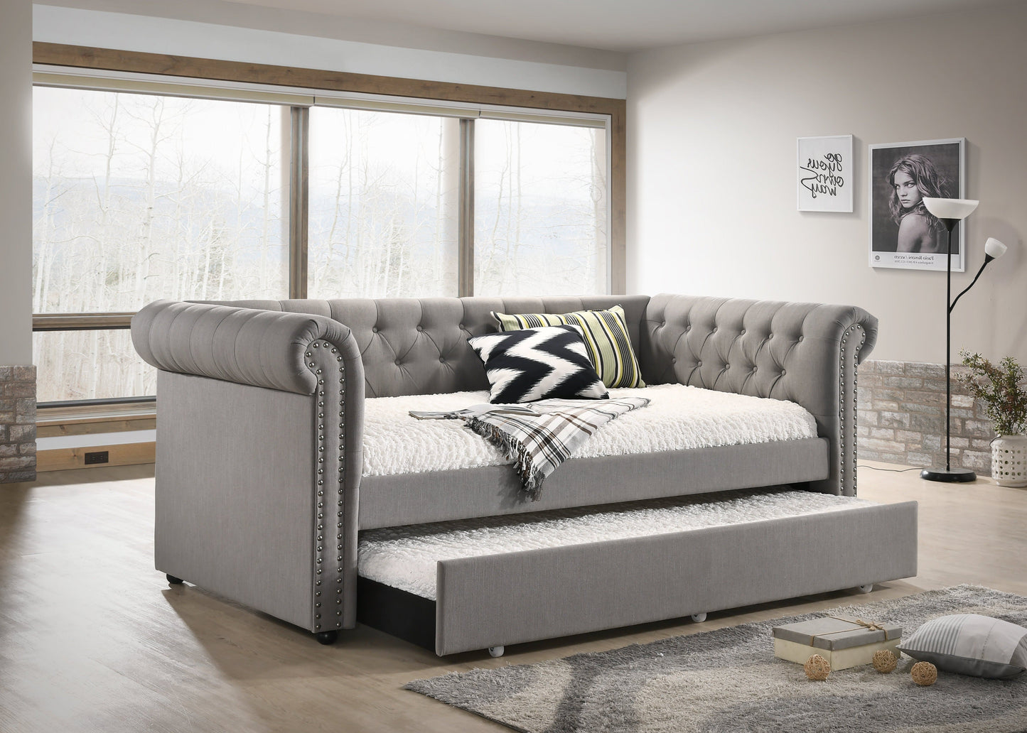 Ellie Gray Twin Daybed - SET | 5332DV-ARM | 5332DV-BACK - Luna Furniture - Dallas Store