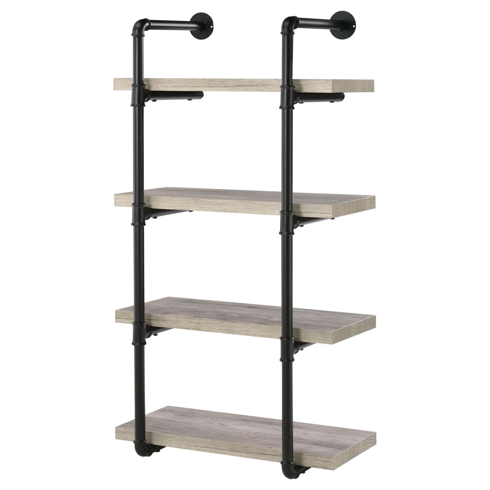Elmcrest 24-inch Wall Shelf Black/Gray Driftwood - 804416 - Luna Furniture - Dallas Store