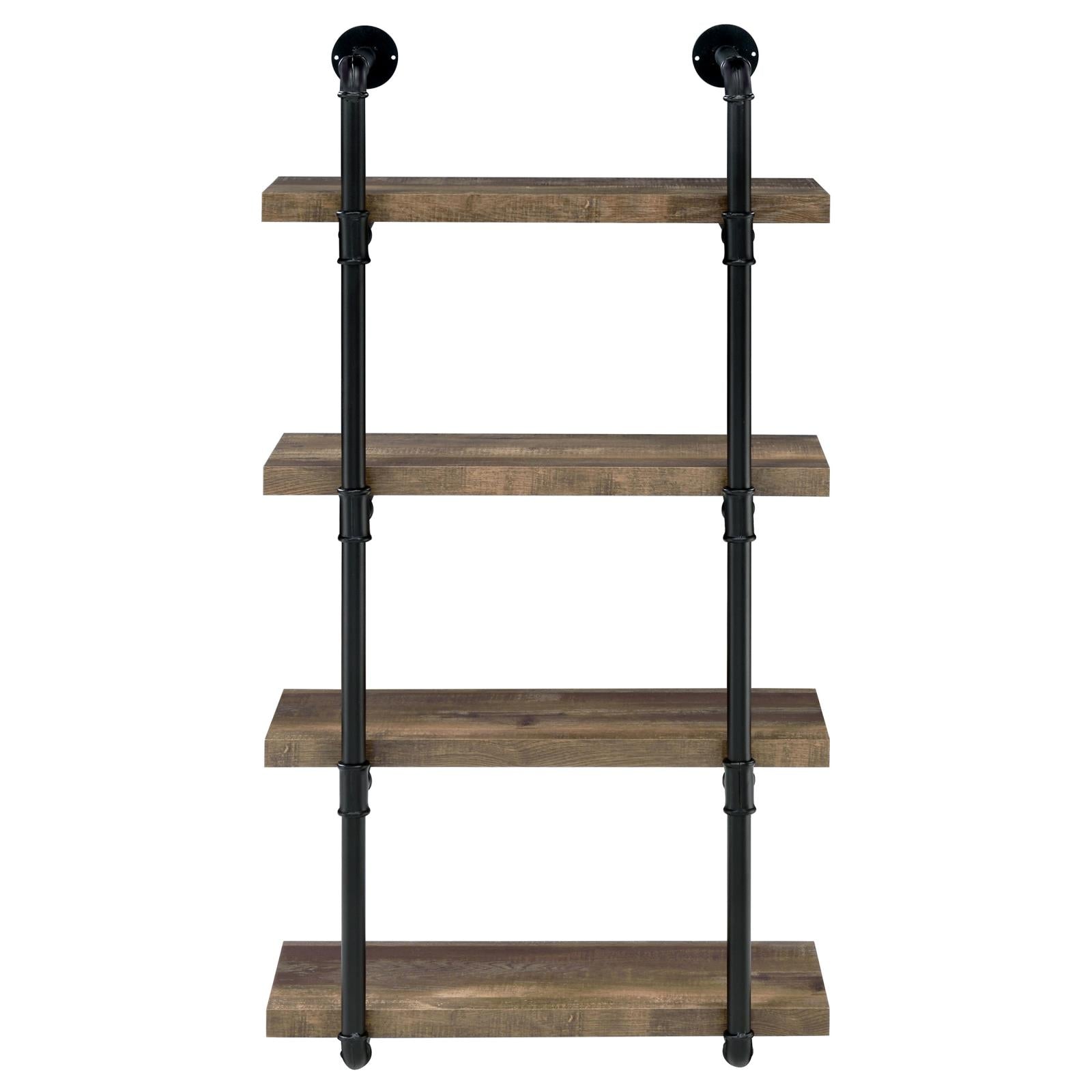Elmcrest 24-inch Wall Shelf Black/Rustic Oak - 804426 - Luna Furniture - Dallas Store