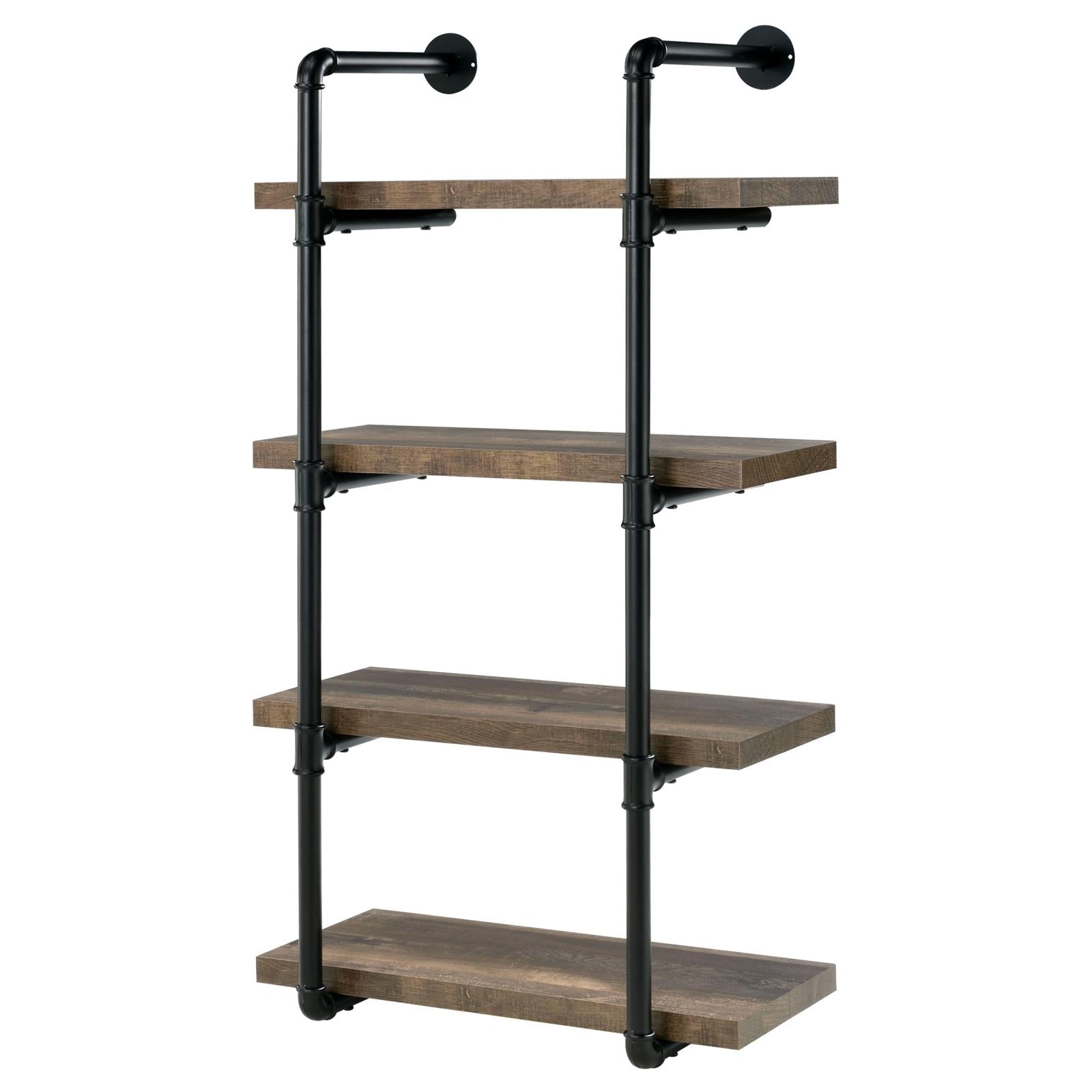 Elmcrest 24-inch Wall Shelf Black/Rustic Oak - 804426 - Luna Furniture - Dallas Store