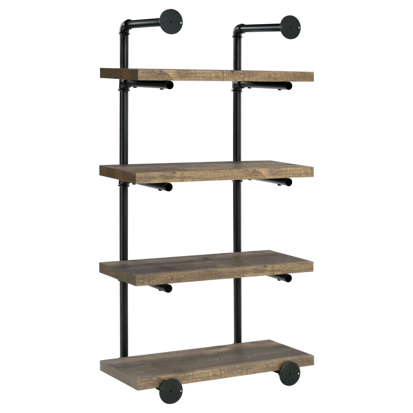 Elmcrest 24-inch Wall Shelf Black/Rustic Oak - 804426 - Luna Furniture - Dallas Store