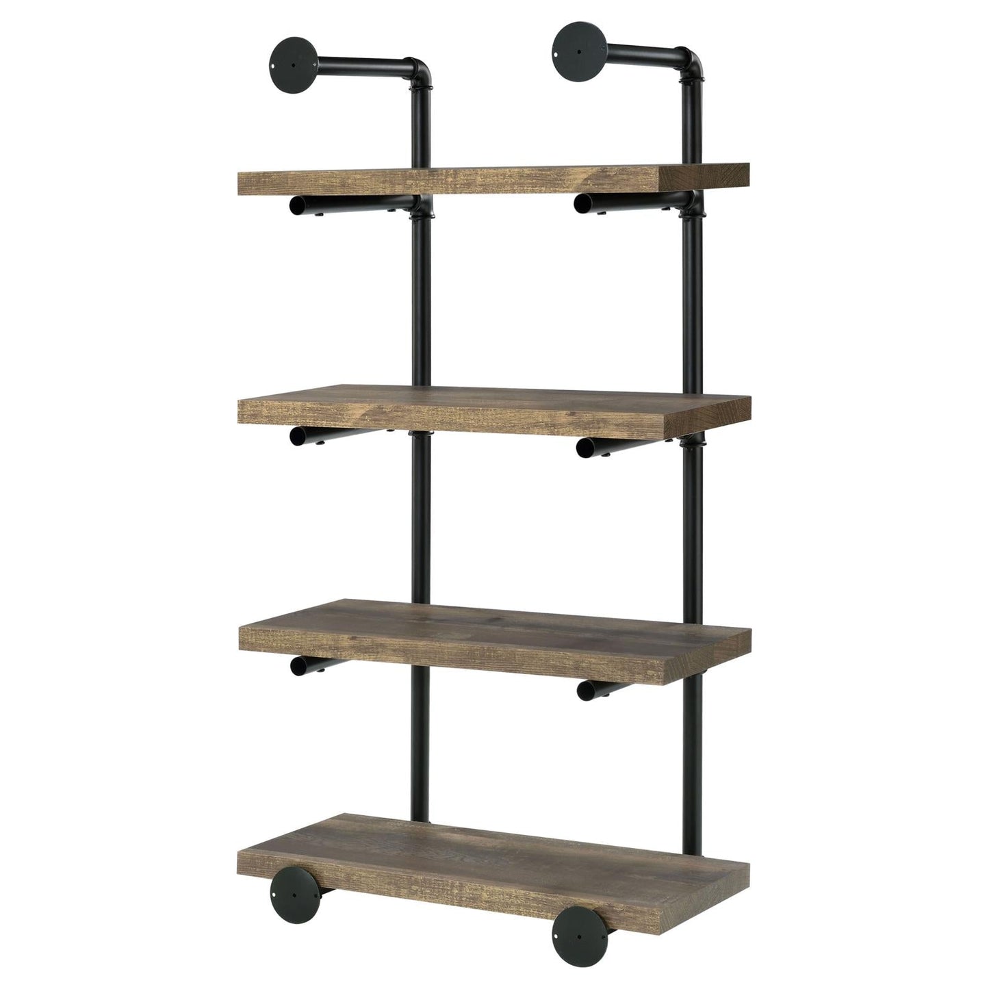 Elmcrest 24-inch Wall Shelf Black/Rustic Oak - 804426 - Luna Furniture - Dallas Store