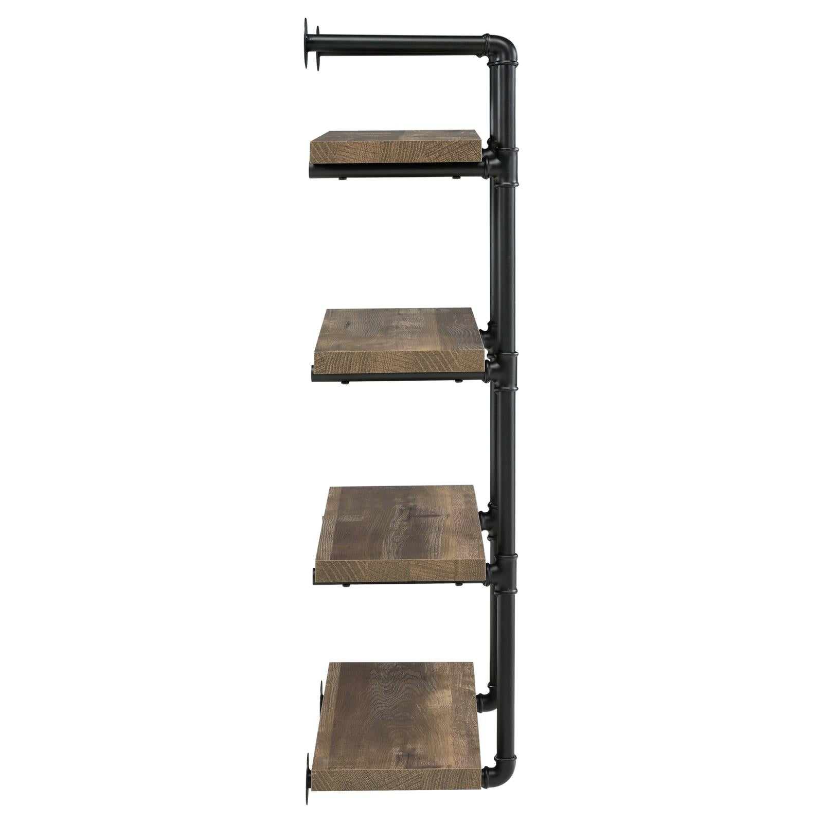 Elmcrest 24-inch Wall Shelf Black/Rustic Oak - 804426 - Luna Furniture - Dallas Store