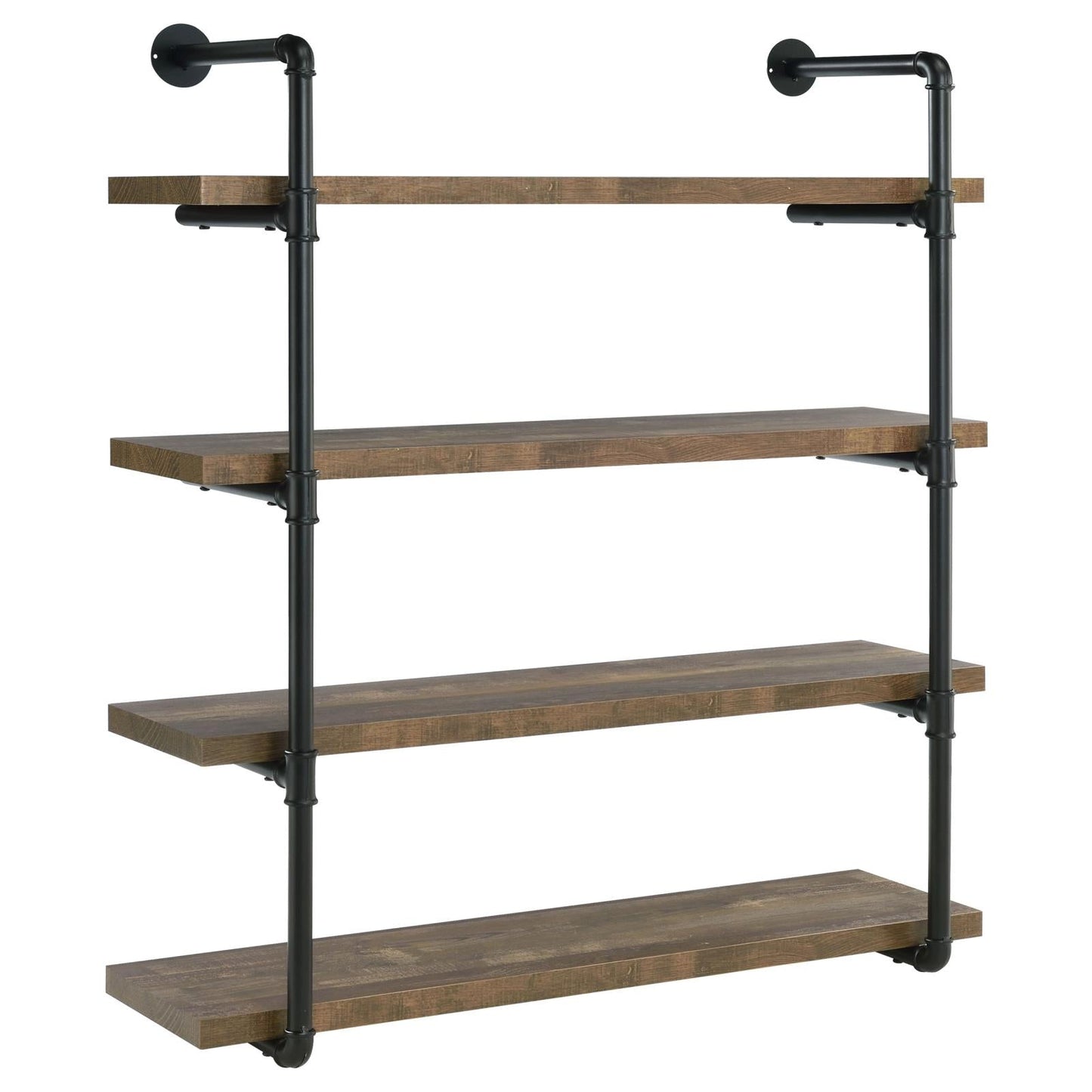 Elmcrest 40-inch Wall Shelf Black/Rustic Oak - 804417 - Luna Furniture - Dallas Store