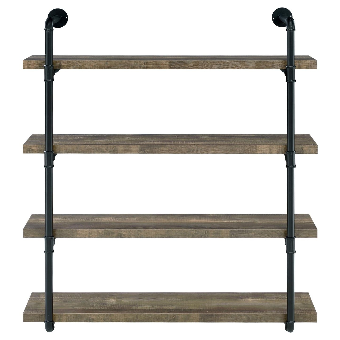 Elmcrest 40-inch Wall Shelf Black/Rustic Oak - 804417 - Luna Furniture - Dallas Store