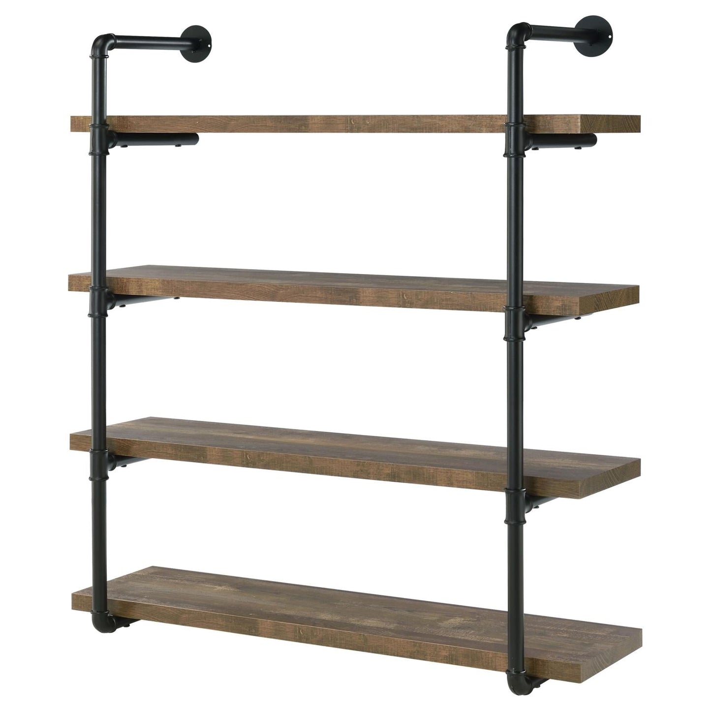 Elmcrest 40-inch Wall Shelf Black/Rustic Oak - 804417 - Luna Furniture - Dallas Store