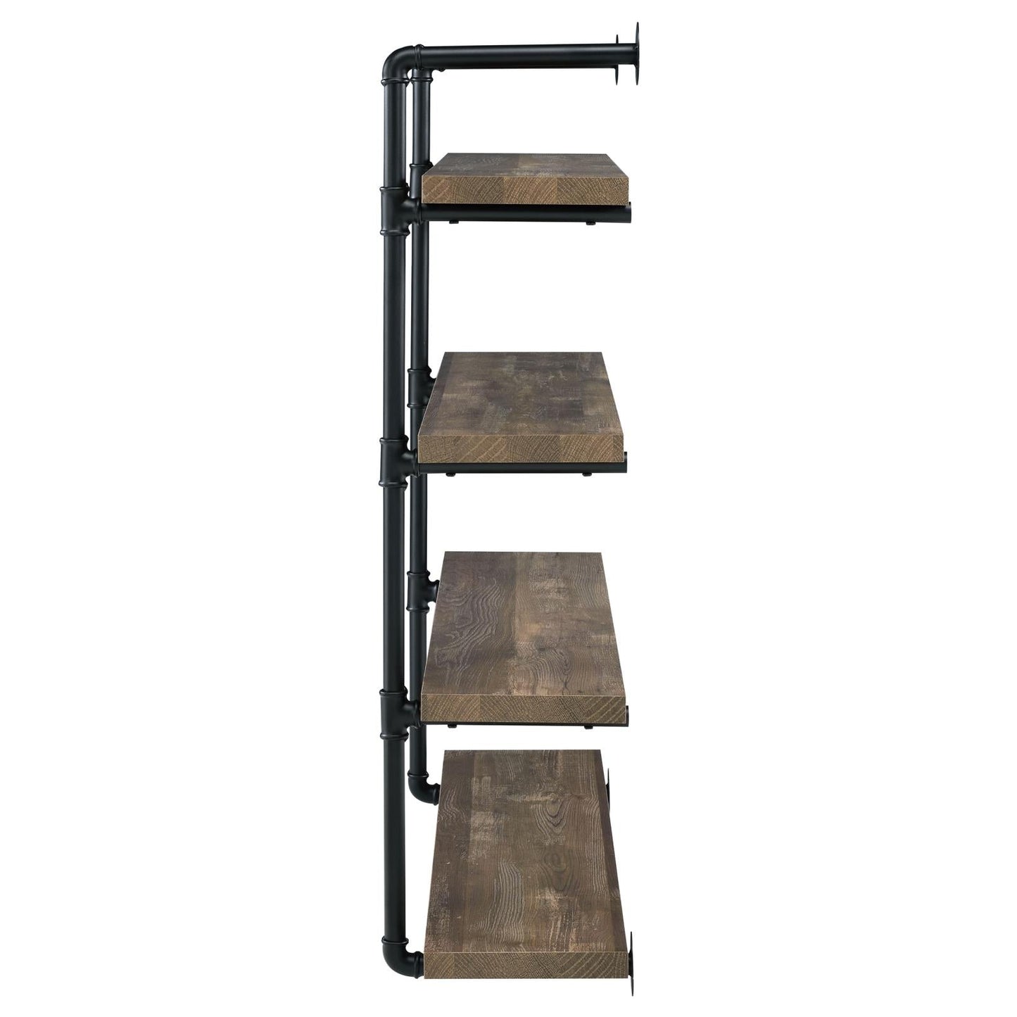 Elmcrest 40-inch Wall Shelf Black/Rustic Oak - 804417 - Luna Furniture - Dallas Store