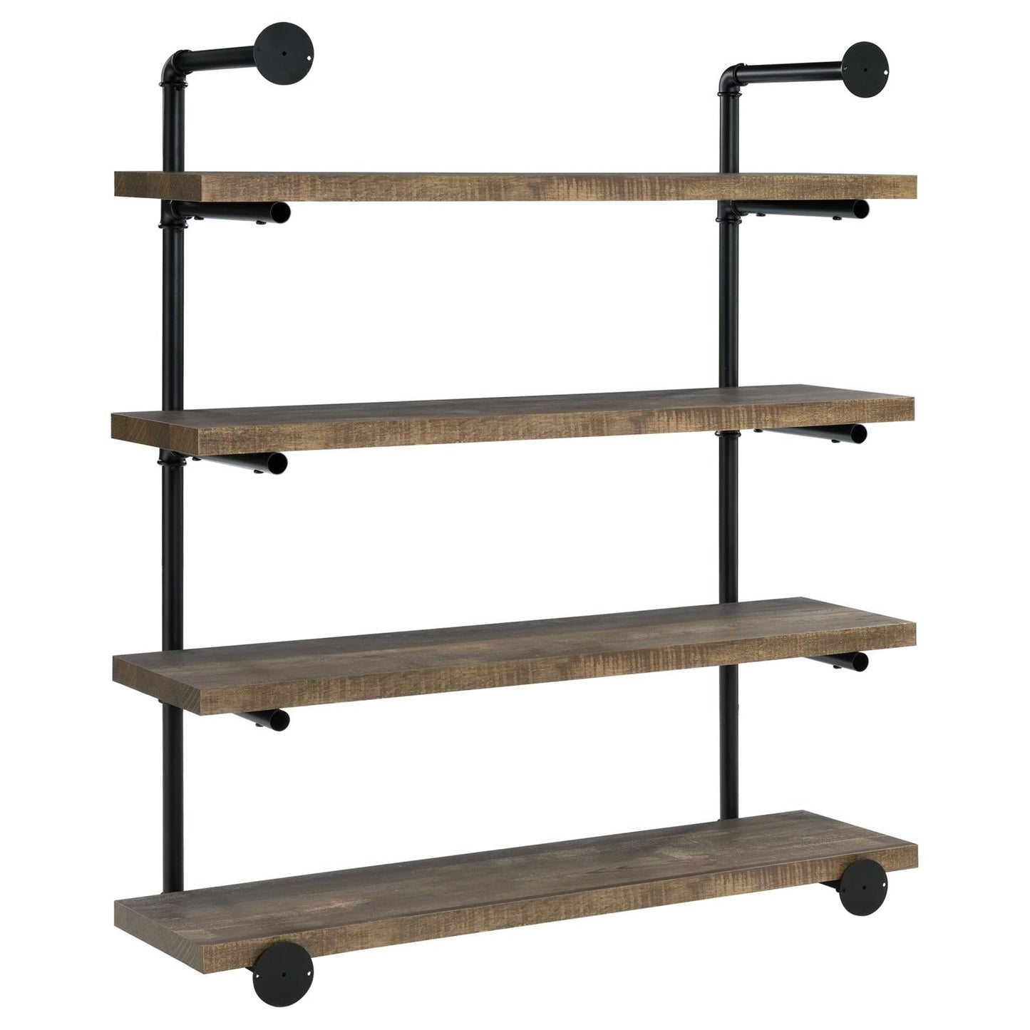 Elmcrest 40-inch Wall Shelf Black/Rustic Oak - 804417 - Luna Furniture - Dallas Store